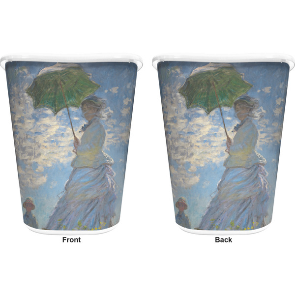Promenade Woman Trash Can White - Front and Back - Apvl