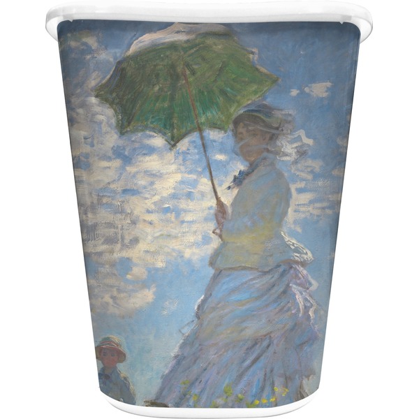 Custom Promenade Woman by Claude Monet Waste Basket - Single Sided (White)