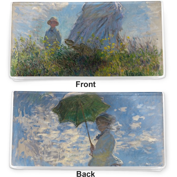 Promenade Woman Vinyl Check Book Cover - Front and Back