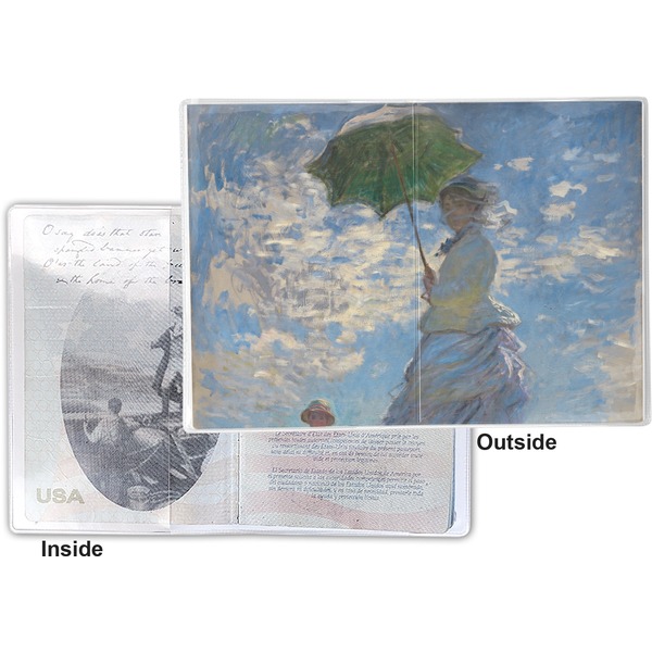 Promenade Woman Vinyl Passport Holder - Flat Front and Back