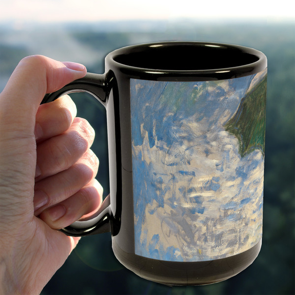 Promenade Woman by Claude Monet 15oz. Black Mug - LIFESTYLE