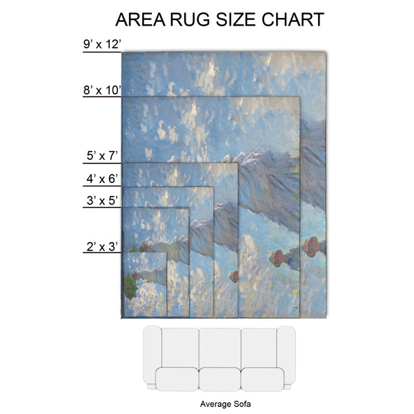 Promenade Woman by Claude Monet 2'x3' Indoor Area Rugs - Size Chart