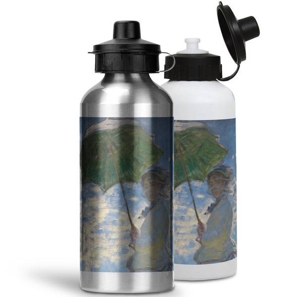 Promenade Woman by Claude Monet Aluminum Water Bottles - MAIN (white &silver)
