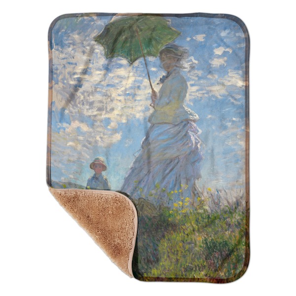 Custom Promenade Woman by Claude Monet Sherpa Baby Blanket - 30" x 40"