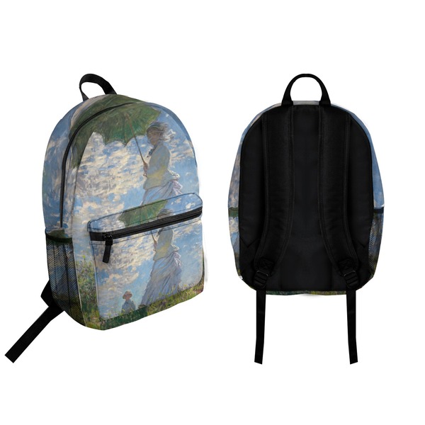 Promenade Woman by Claude Monet Backpack front and back - Apvl