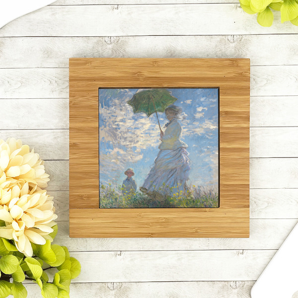 Promenade Woman by Claude Monet Bamboo Trivet with 6" Tile - LIFESTYLE
