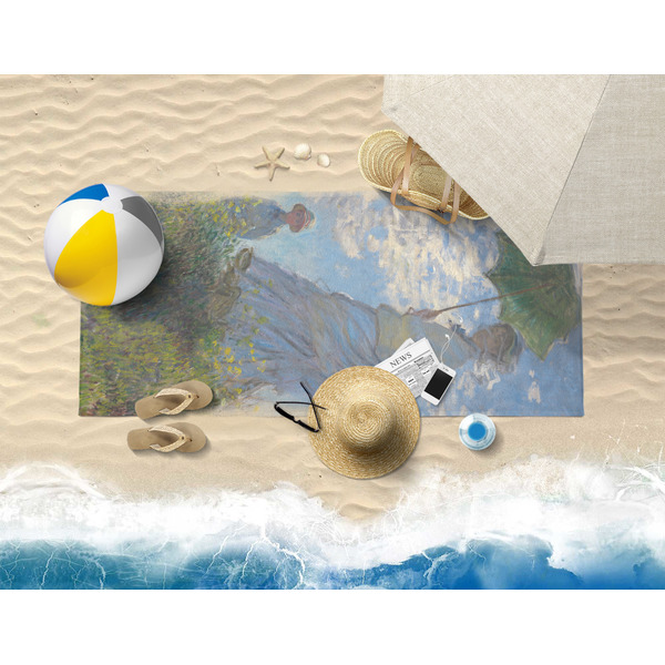 Promenade Woman by Claude Monet Beach Towel Lifestyle