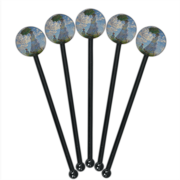 Promenade Woman by Claude Monet Black Plastic 5.5" Stir Stick - Round - Fan View