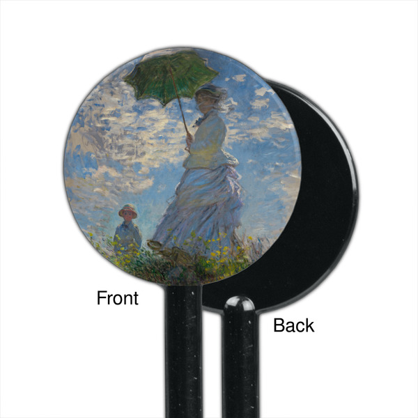 Promenade Woman by Claude Monet Black Plastic 5.5" Stir Stick - Single Sided - Round - Front & Back