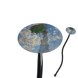 Promenade Woman by Claude Monet 7" Oval Plastic Stir Sticks - Black - Single Sided