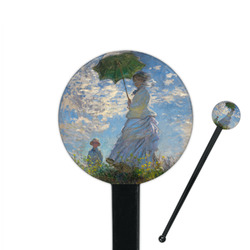 Promenade Woman by Claude Monet 7" Round Plastic Stir Sticks - Black - Single Sided