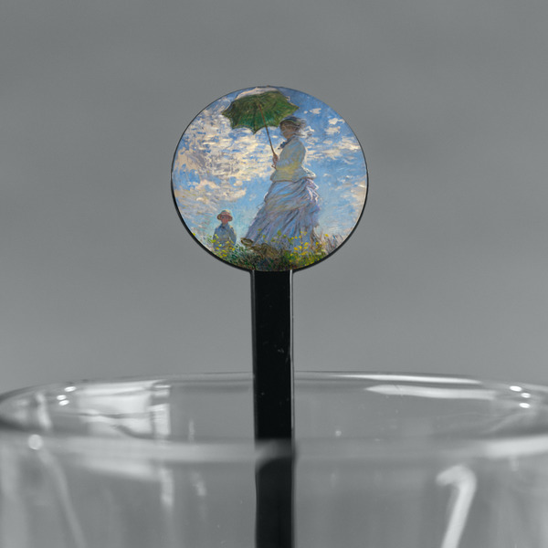 Promenade Woman by Claude Monet Black Plastic 7" Stir Stick - Round - Main