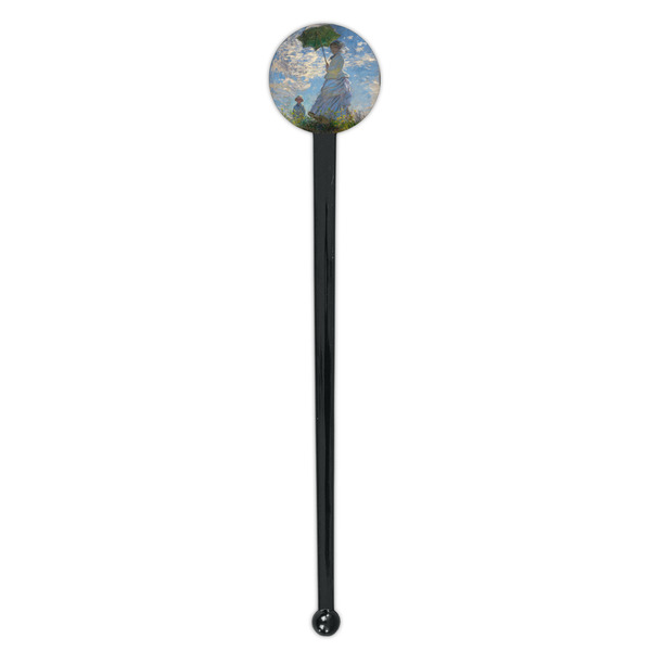 Promenade Woman by Claude Monet Black Plastic 7" Stir Stick - Round - Single Stick