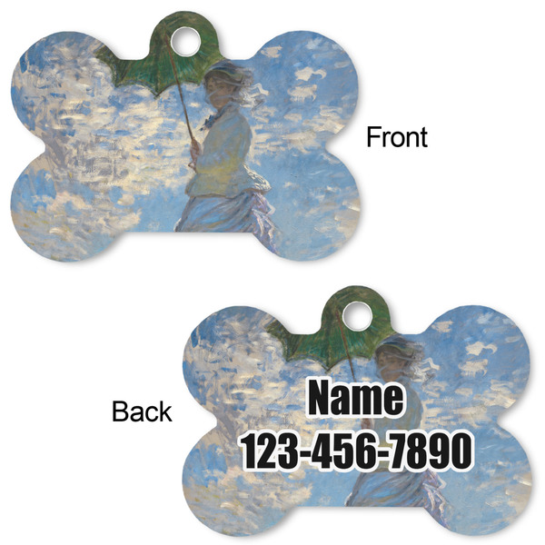 Promenade Woman by Claude Monet Bone Shaped Dog ID Tag - Large - Approval