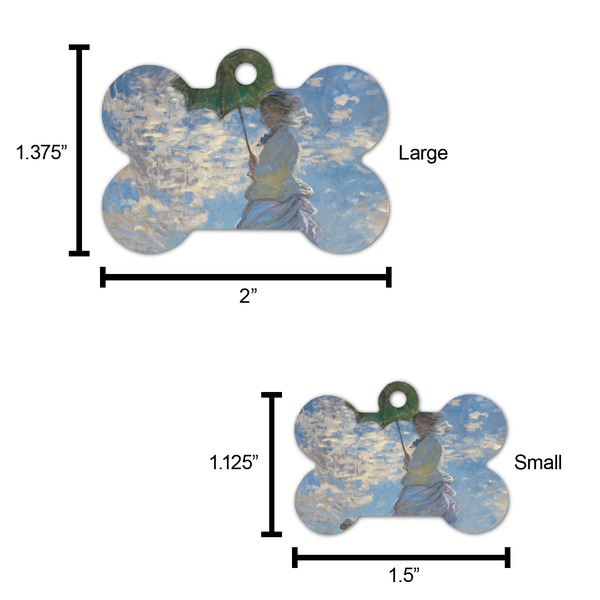 Promenade Woman by Claude Monet Bone Shaped Dog ID Tag - Large - Scale