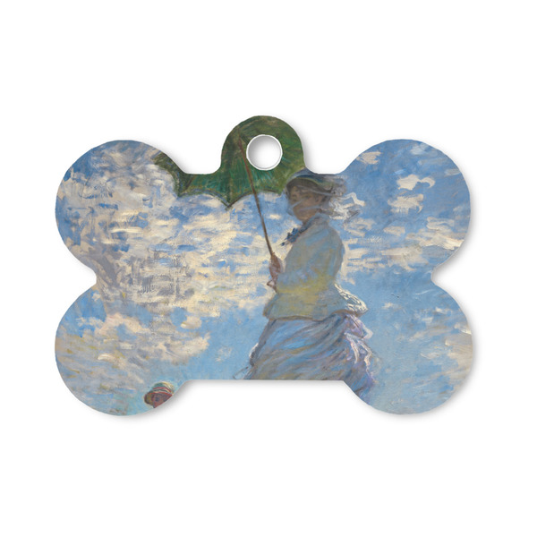 Custom Promenade Woman by Claude Monet Bone Shaped Dog ID Tag - Small