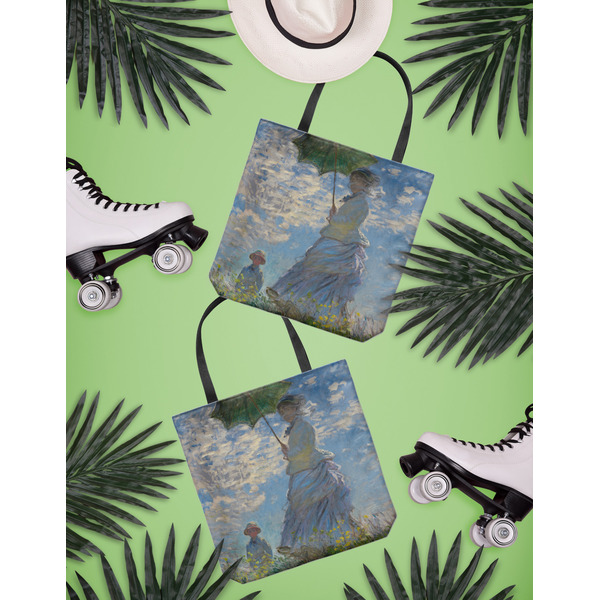 Promenade Woman by Claude Monet Canvas Tote Lifestyle Front and Back