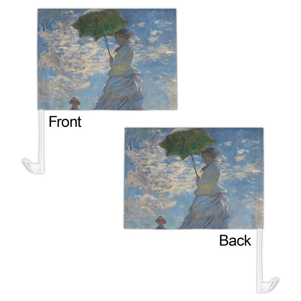Promenade Woman by Claude Monet Car Flag - 11" x 8" - Front & Back View