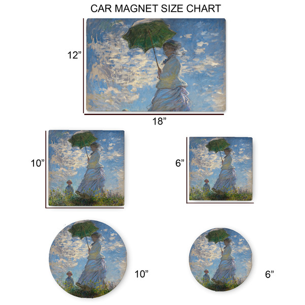 Promenade Woman by Claude Monet Car Magnets - SIZE CHART