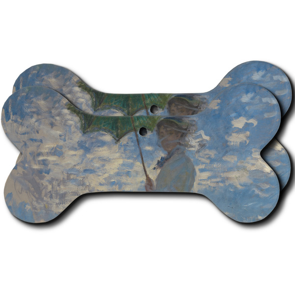 Custom Promenade Woman by Claude Monet Ceramic Dog Ornament - Front & Back