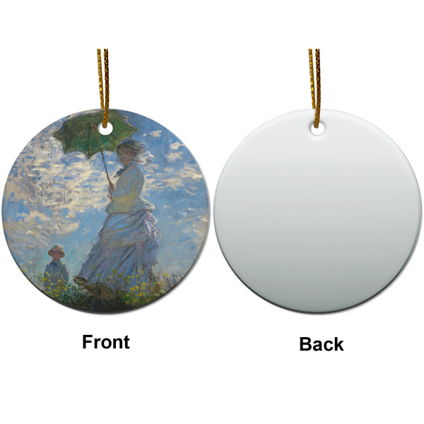 Promenade Woman by Claude Monet Ceramic Flat Ornament - Circle Front & Back (APPROVAL)