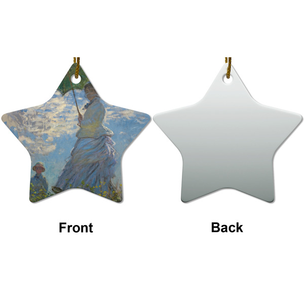 Promenade Woman by Claude Monet Ceramic Flat Ornament - Star Front & Back (APPROVAL)