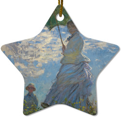Promenade Woman by Claude Monet Star Ceramic Ornament