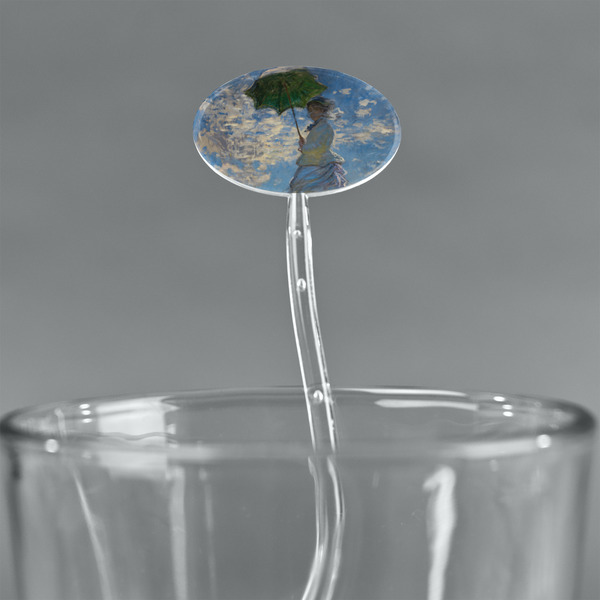 Promenade Woman by Claude Monet Clear Plastic 7" Stir Stick - Oval - Main