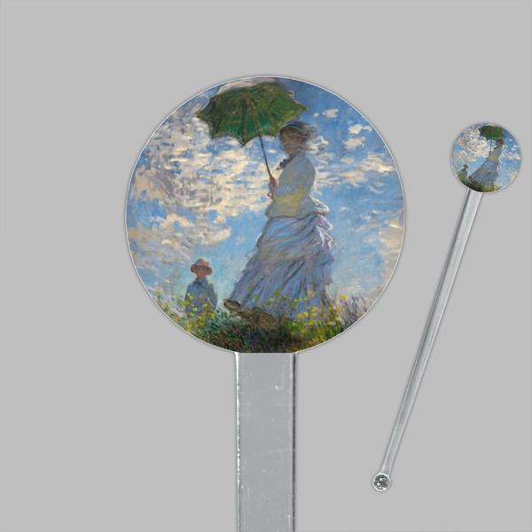 Promenade Woman by Claude Monet Clear Plastic 7" Stir Stick - Round - Closeup