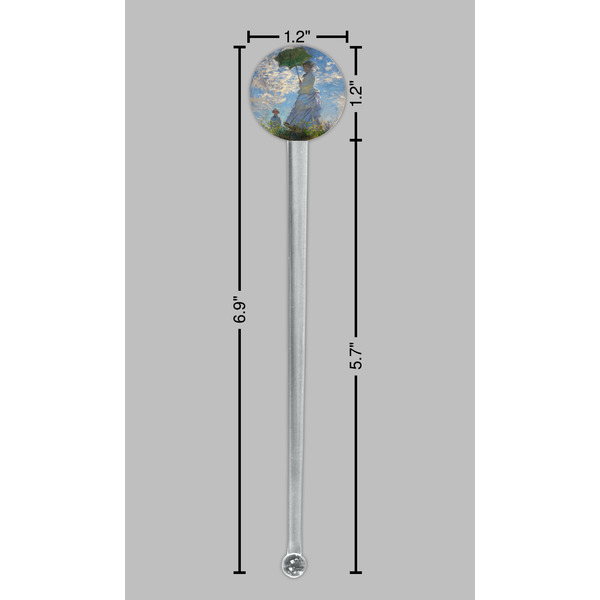 Promenade Woman by Claude Monet Clear Plastic 7" Stir Stick - Round - Dimensions