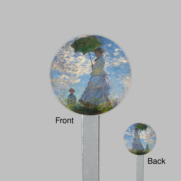 Promenade Woman by Claude Monet Clear Plastic 7" Stir Stick - Round - Front & Back