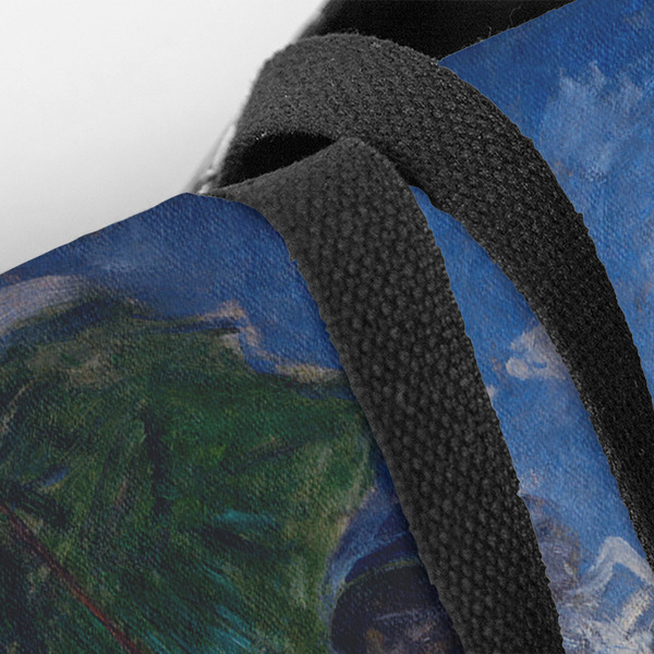 Promenade Woman by Claude Monet Closeup of Tote w/Black Handles