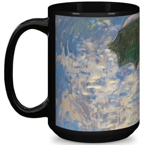 Custom Promenade Woman by Claude Monet 15 Oz Coffee Mug - Black