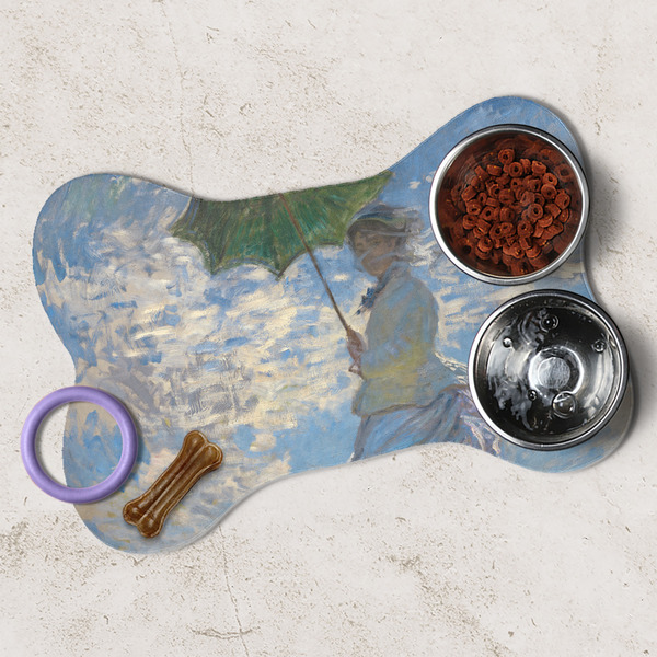 Promenade Woman by Claude Monet Dog Bone Shaped Mat Lifestyle