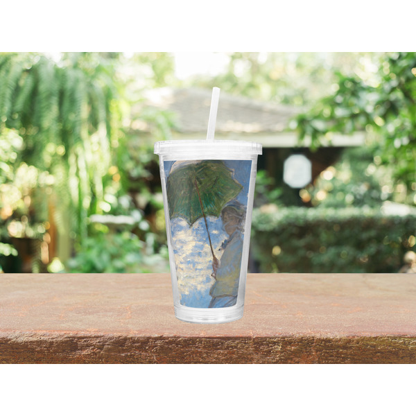 Promenade Woman by Claude Monet Double Wall Tumbler with Straw Lifestyle
