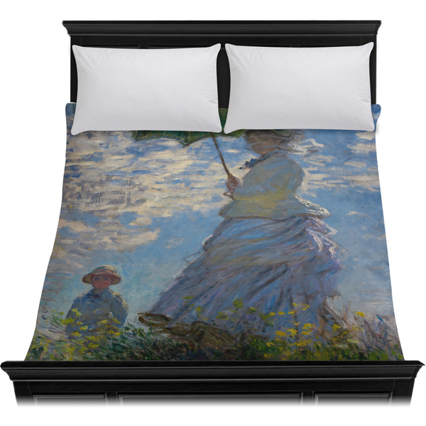 Promenade Woman by Claude Monet Duvet Cover - Queen - On Bed - No Prop