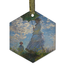 Promenade Woman by Claude Monet Flat Glass Ornament - Hexagon