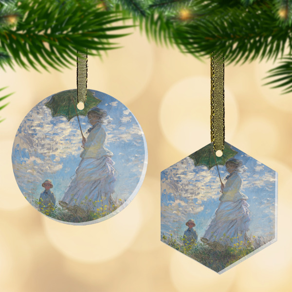 Custom Promenade Woman by Claude Monet Flat Glass Ornament