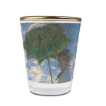 Promenade Woman by Claude Monet Glass Shot Glass - 1.5 oz - with Gold Rim - Set of 4