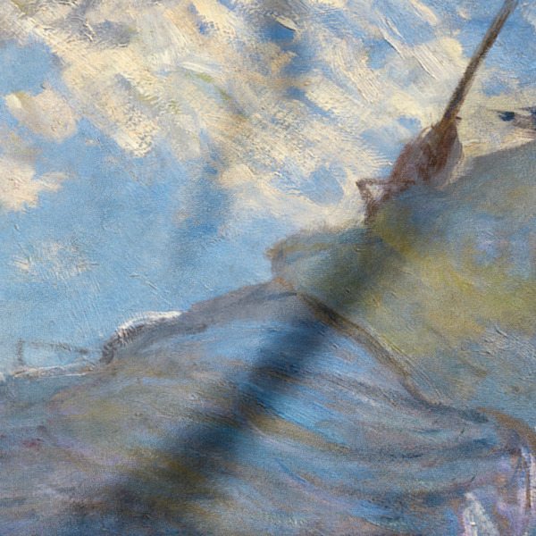 Promenade Woman by Claude Monet Hooded Baby Towel- Detail Close Up