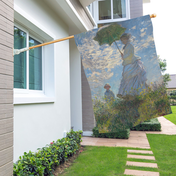 Promenade Woman by Claude Monet House Flags - Double Sided - LIFESTYLE