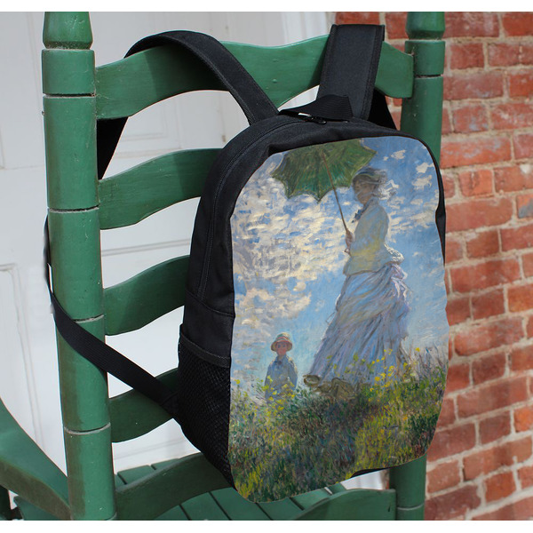 Promenade Woman by Claude Monet Kids Backpack - In Context