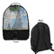 Promenade Woman by Claude Monet Large Backpack - Black - Front & Back View