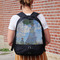 Promenade Woman by Claude Monet Large Backpack - Black - On Back