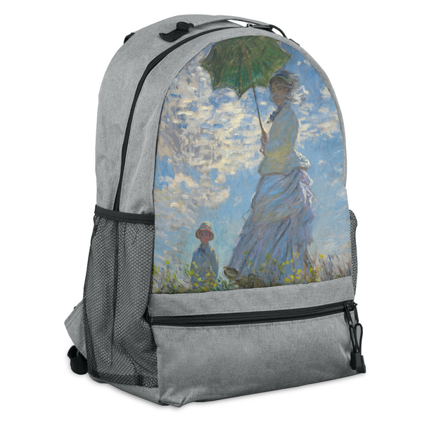 Custom Promenade Woman by Claude Monet Backpack - Grey