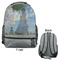 Promenade Woman by Claude Monet Large Backpack - Gray - Front & Back View