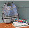 Promenade Woman by Claude Monet Large Backpack - Gray - On Desk