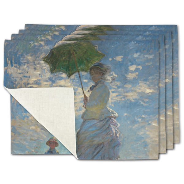 Custom Promenade Woman by Claude Monet Single-Sided Linen Placemat - Set of 4