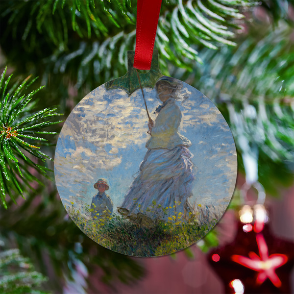 Promenade Woman by Claude Monet Metal Ball Ornament - Lifestyle