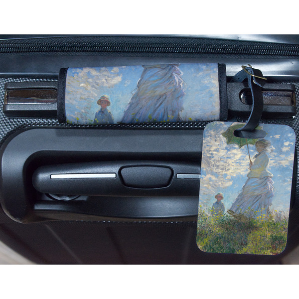 Promenade Woman by Claude Monet Metal Luggage Tag & Handle Wrap - In Context